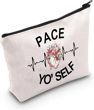 POFULL Cardiology Gift Heart Doctor Gift Pace Yo'self Cosmetic Bag Heart Anatomy Cardiology Gift (Pace Yo'self bag)