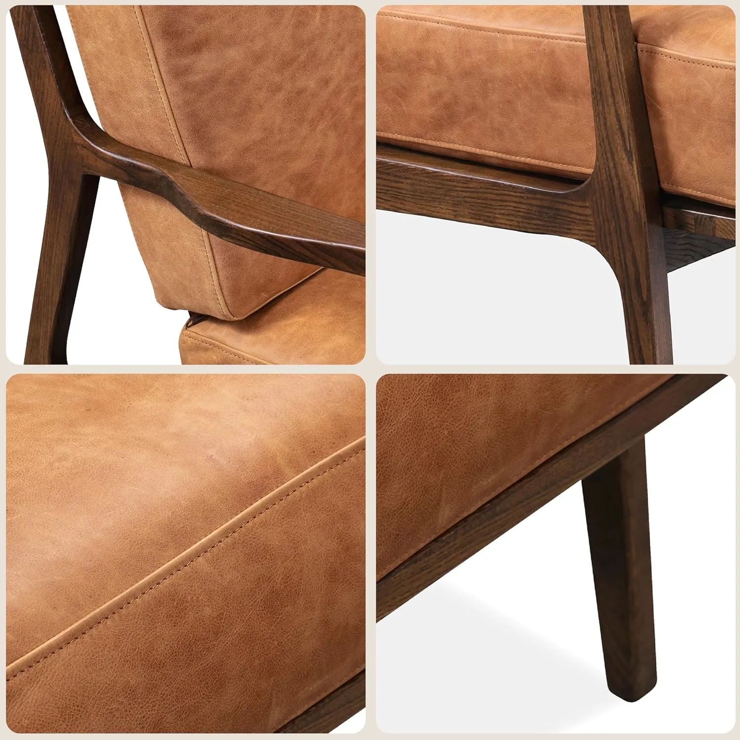 POLY & BARK Verity Lounge Chair, Cognac Tan