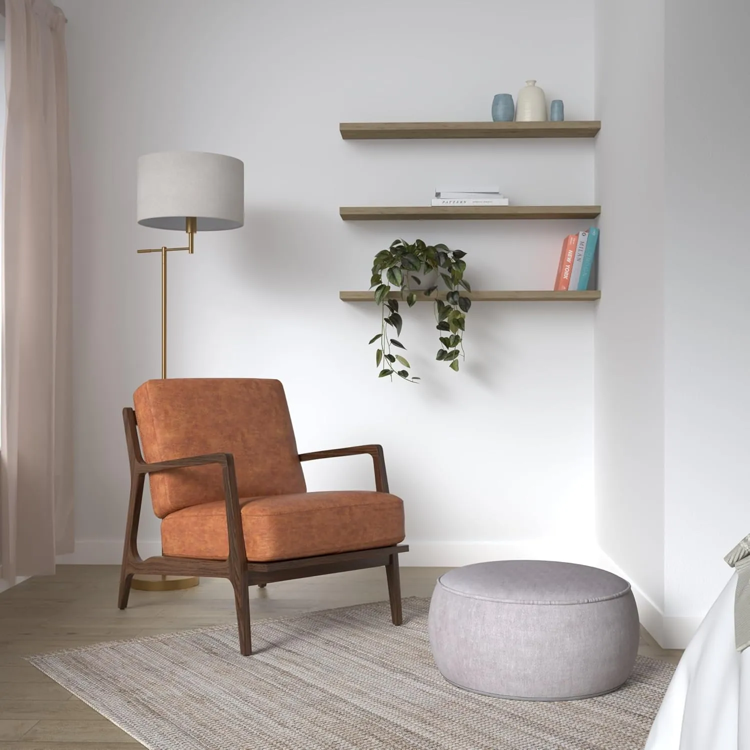 POLY & BARK Verity Lounge Chair, Cognac Tan