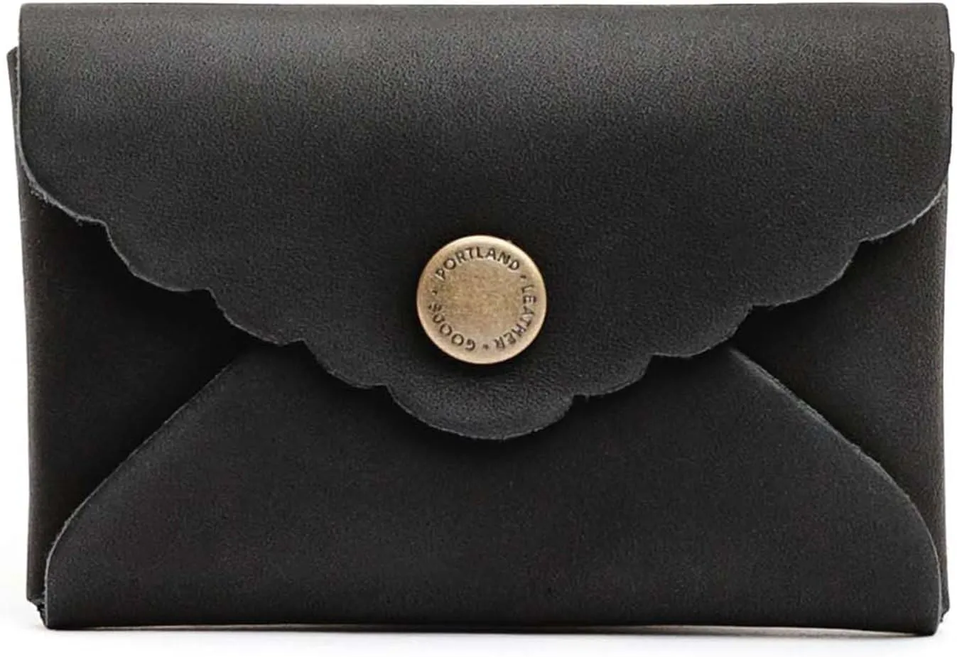 Portland Leather Goods Mini Daisy Wallet for Women – Handmade from the Finest Full-Grain Hides – Features Envelope Design with Snap Closure – Black