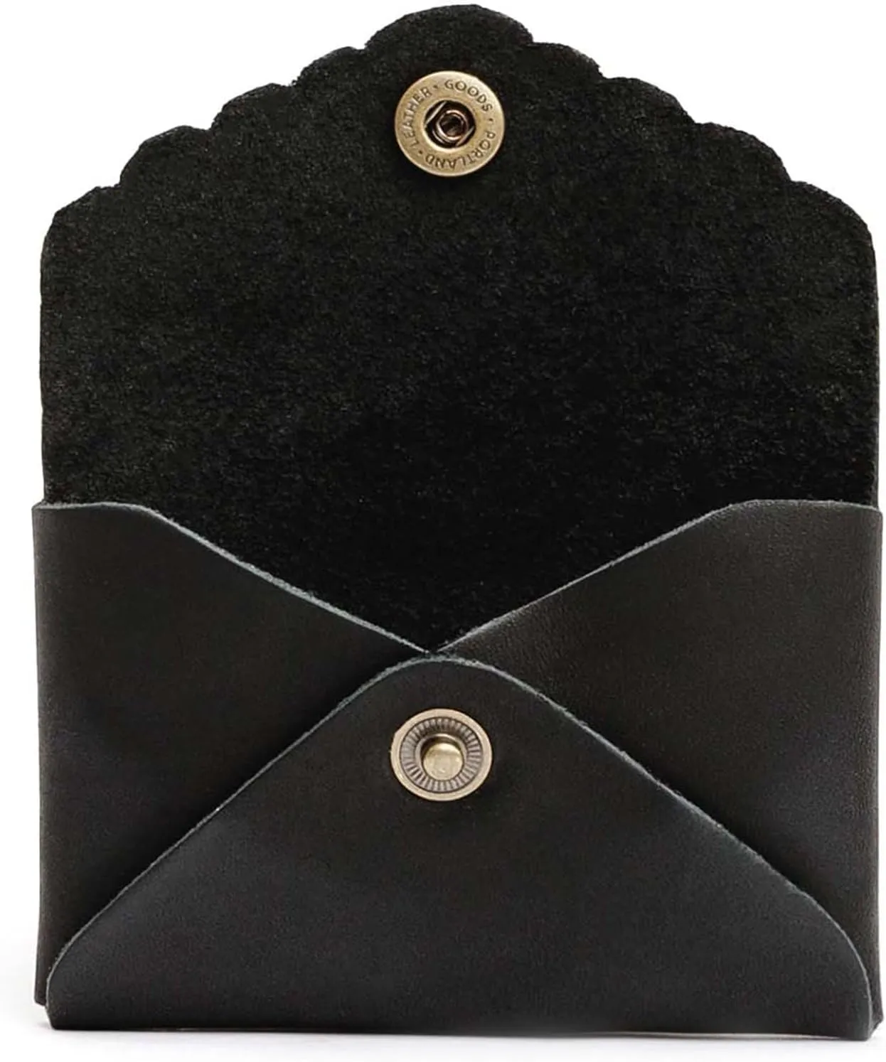 Portland Leather Goods Mini Daisy Wallet for Women – Handmade from the Finest Full-Grain Hides – Features Envelope Design with Snap Closure – Black