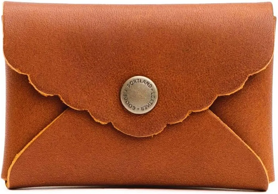 Portland Leather Goods Mini Daisy Wallet for Women – Handmade from the Finest Full-Grain Hides – Features Envelope Design with Snap Closure – Honey