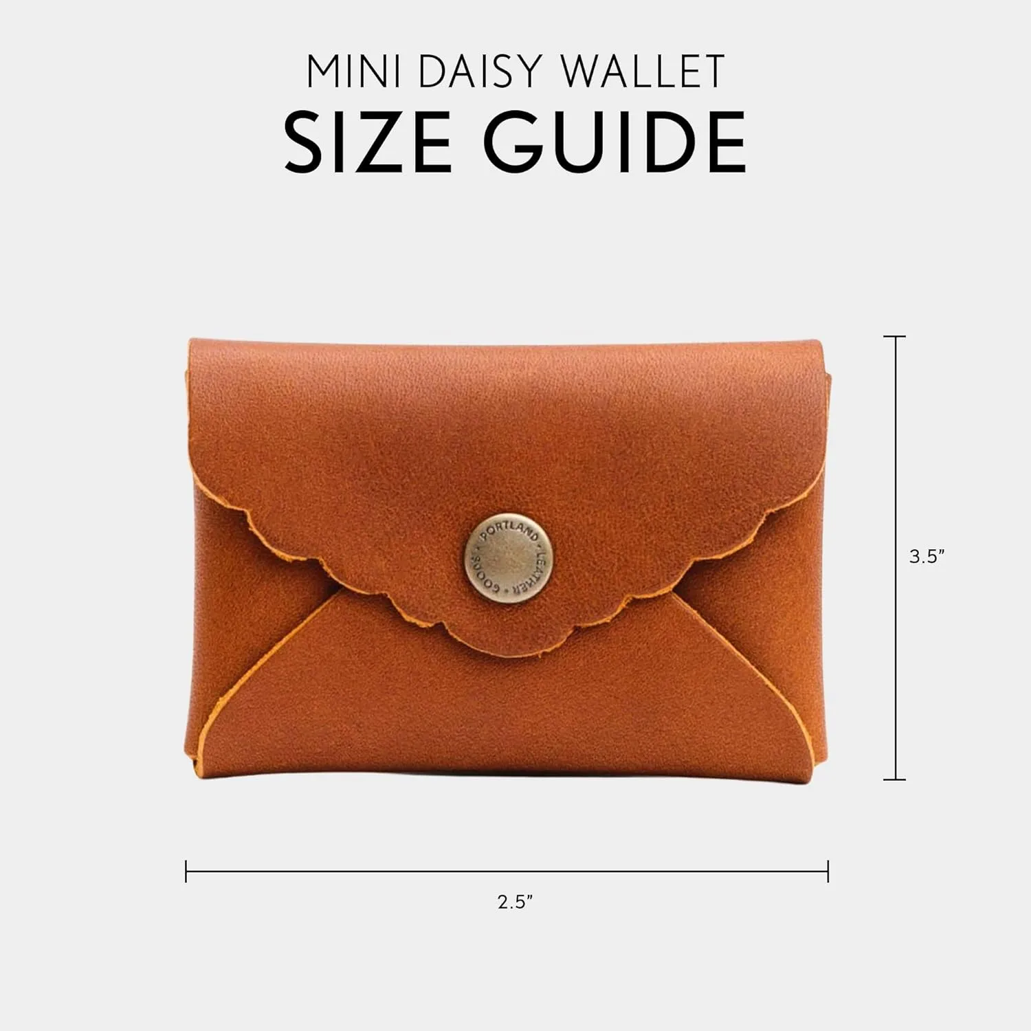 Portland Leather Goods Mini Daisy Wallet for Women – Handmade from the Finest Full-Grain Hides – Features Envelope Design with Snap Closure – Honey