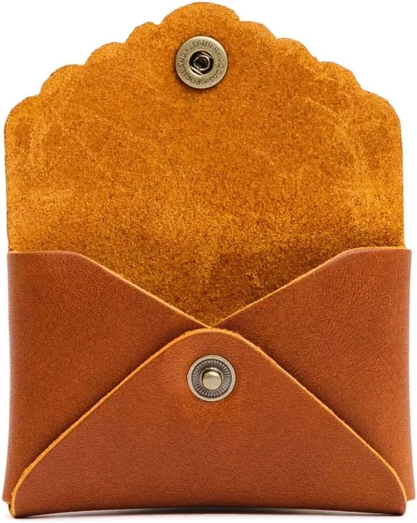 Portland Leather Goods Mini Daisy Wallet for Women – Handmade from the Finest Full-Grain Hides – Features Envelope Design with Snap Closure – Honey