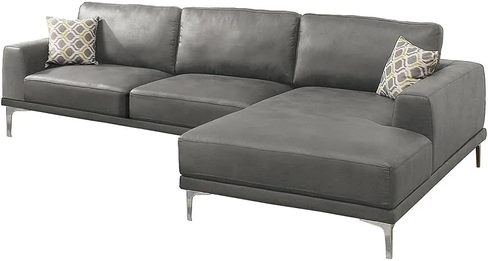Poundex Sectional, Antique Grey