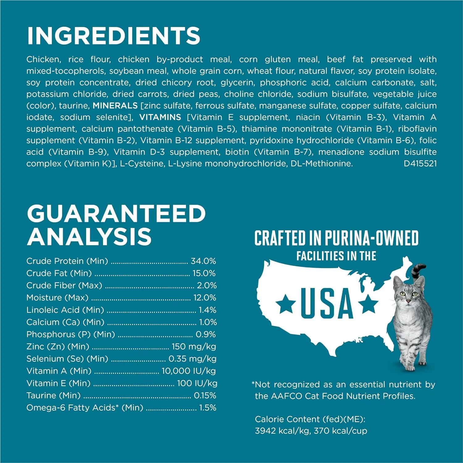 Purina ONE Natural Dry Cat Food, Tender Selects Blend With Real Chicken - (Pack of 4) 3.5 lb. Bags
