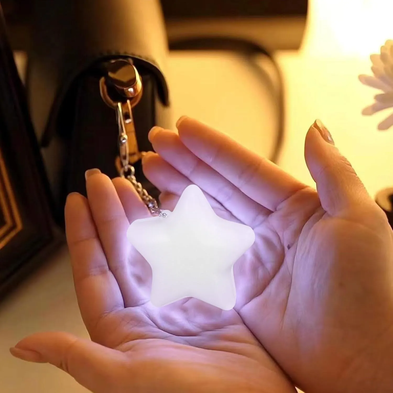 Purse Light up Handbag Light, Night Purse Glow Heart Lamp, Fashion Bag Light for Women Gifts. (Star)