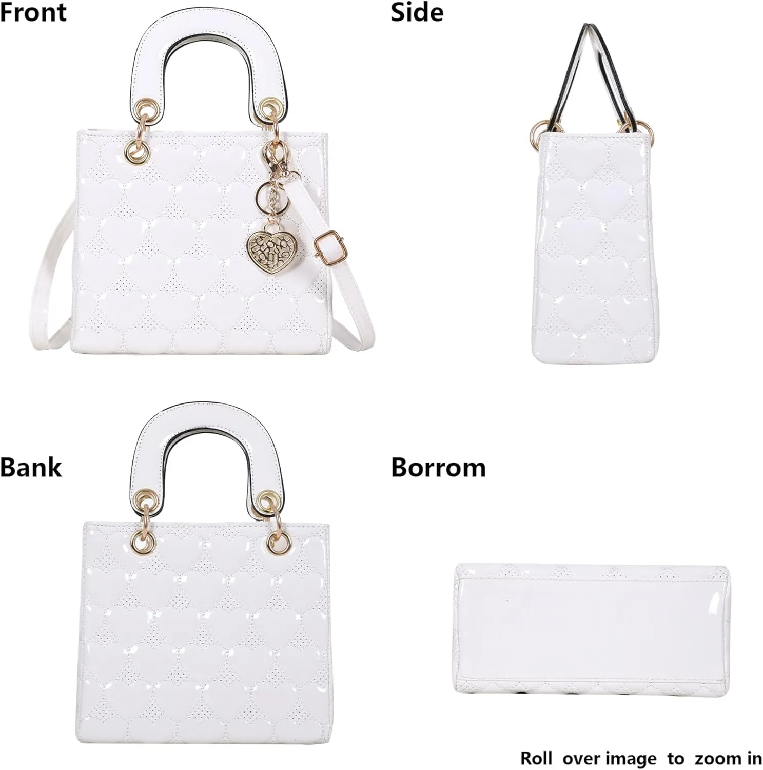 Purses and Handbag for Women Fashion Ladies Leather Top Handle Shiny Patent Satchel Shoulder Tote Bag Crossbody