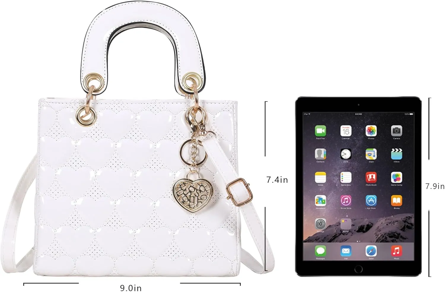 Purses and Handbag for Women Fashion Ladies Leather Top Handle Shiny Patent Satchel Shoulder Tote Bag Crossbody