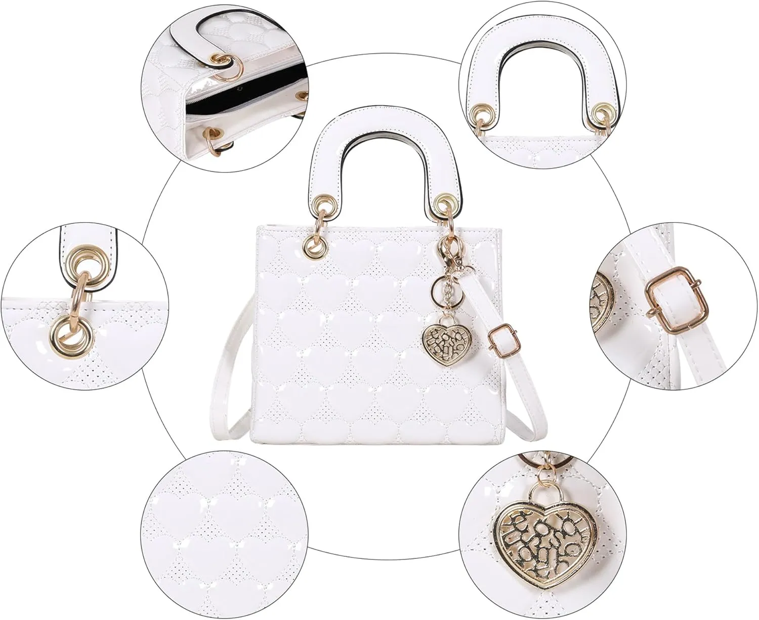 Purses and Handbag for Women Fashion Ladies Leather Top Handle Shiny Patent Satchel Shoulder Tote Bag Crossbody