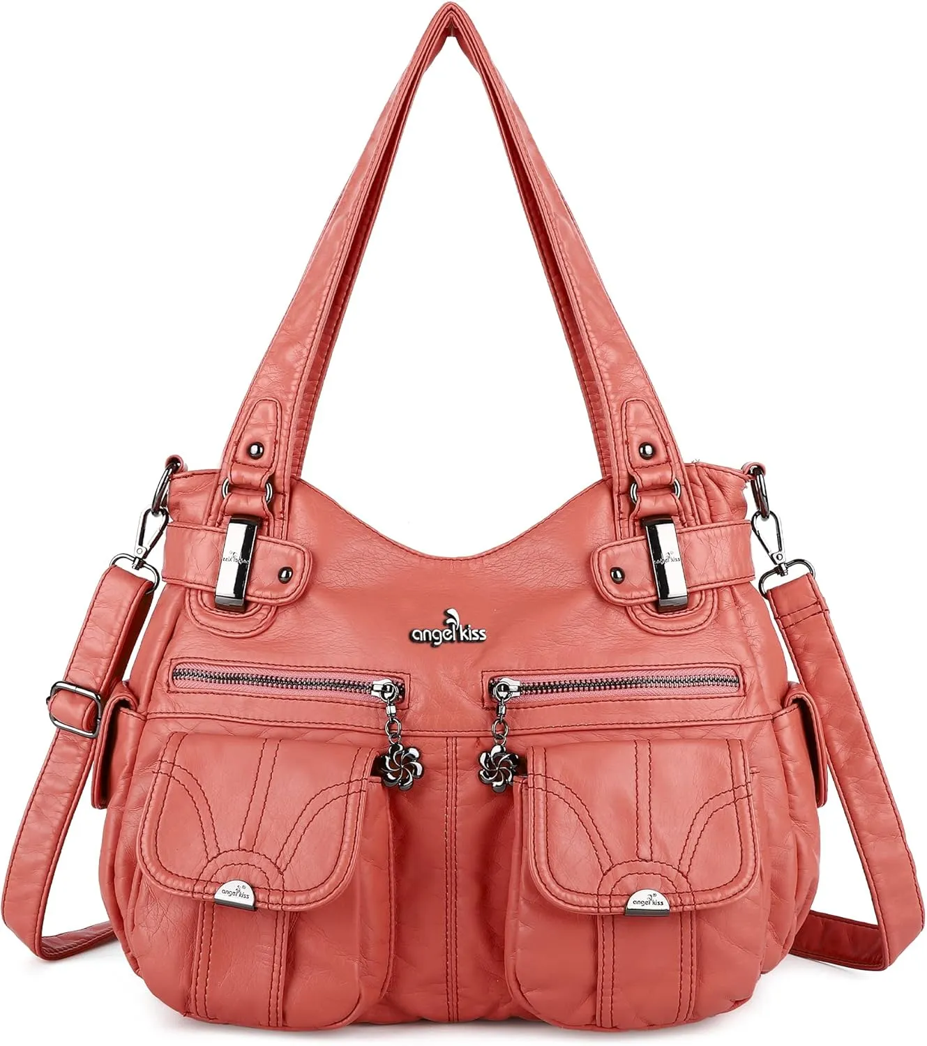 Purses and Handbags Women Tote Shoulder Top Handle Satchel Hobo Bags Fashion Washed Leather Purse