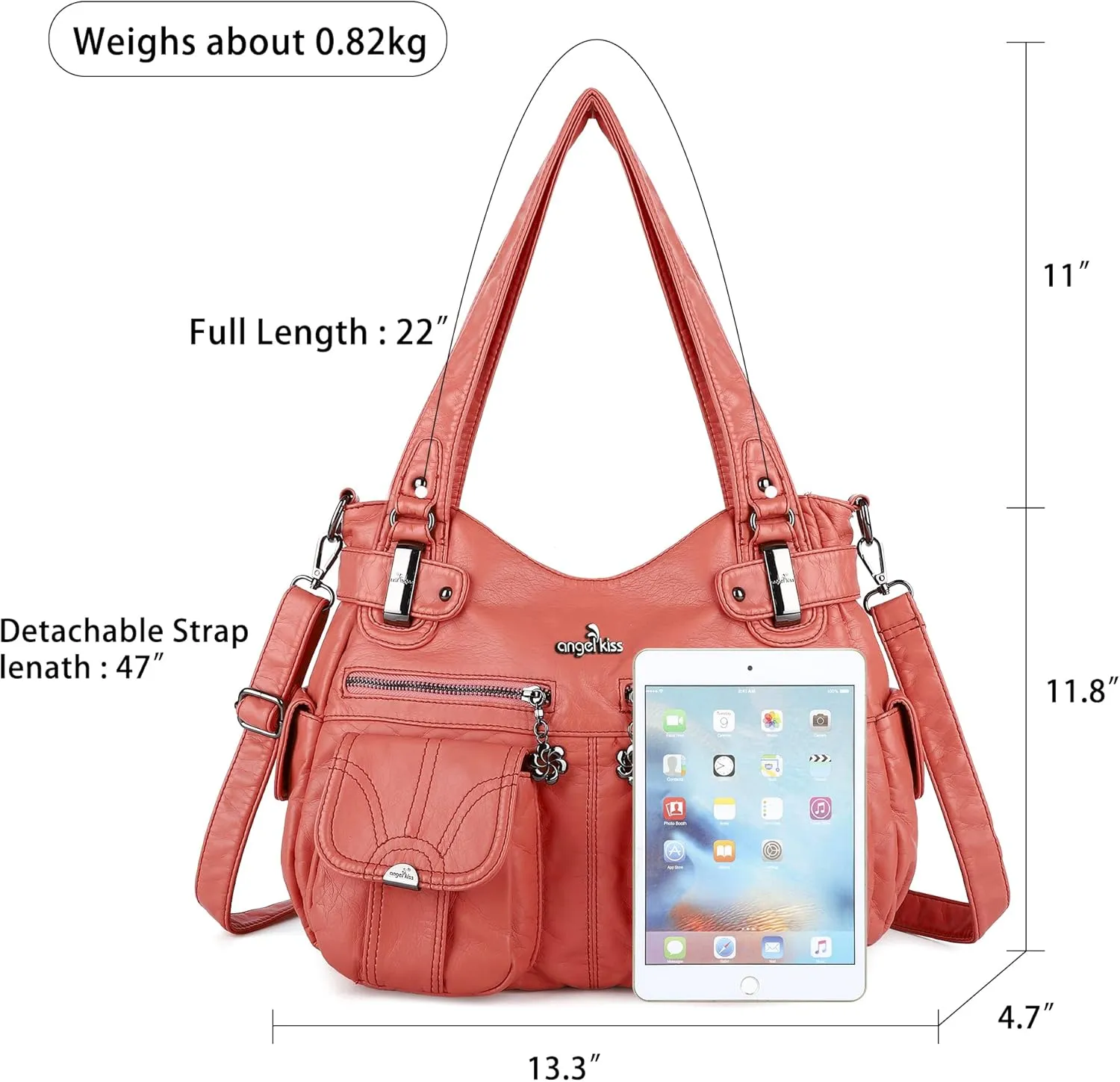 Purses and Handbags Women Tote Shoulder Top Handle Satchel Hobo Bags Fashion Washed Leather Purse