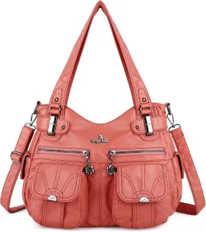 Purses and Handbags Women Tote Shoulder Top Handle Satchel Hobo Bags Fashion Washed Leather Purse