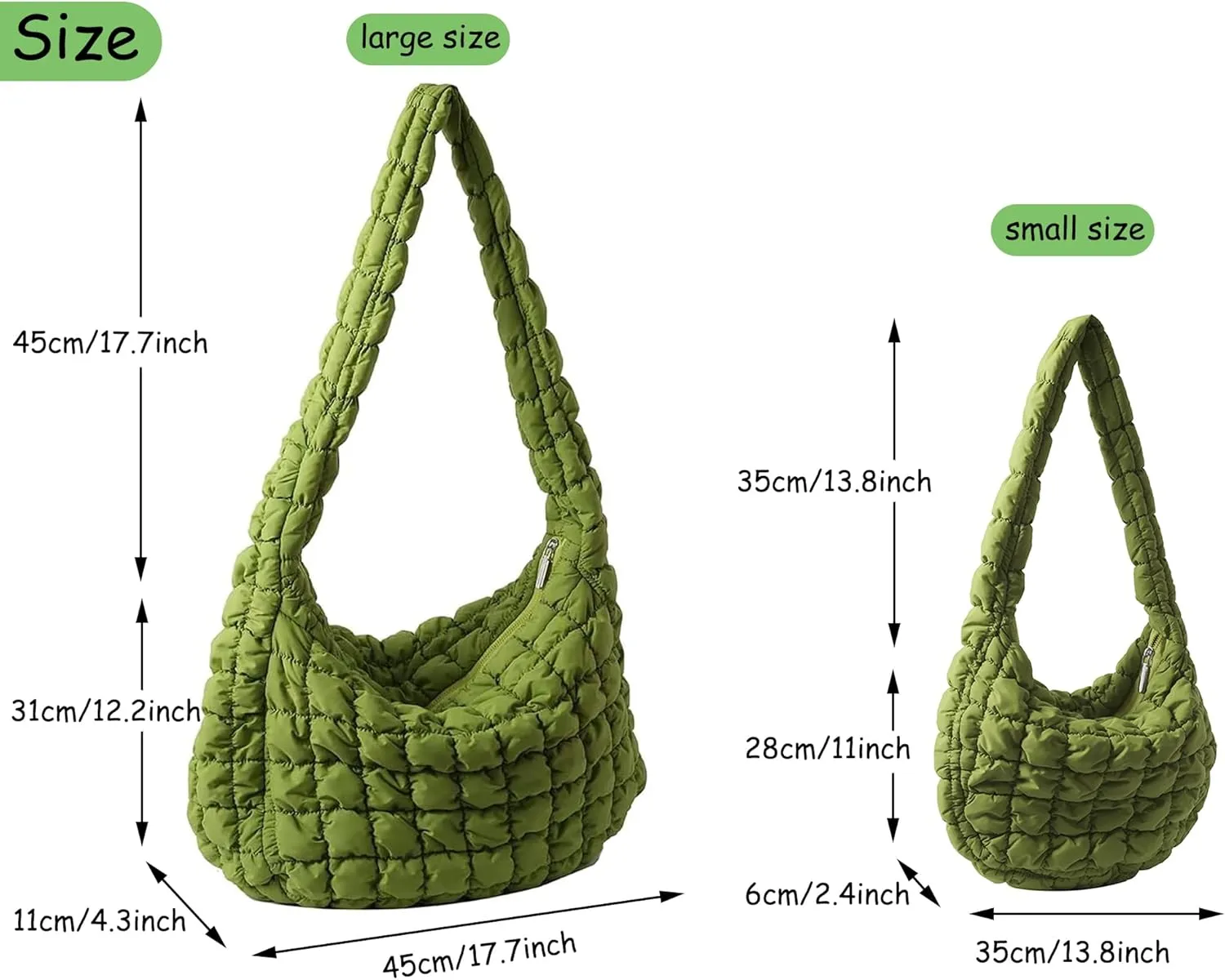 Quilted Tote Bag for Women Padded Shoulder Bag Large Hobo Purse Lightweight Nylon Padding Handbag