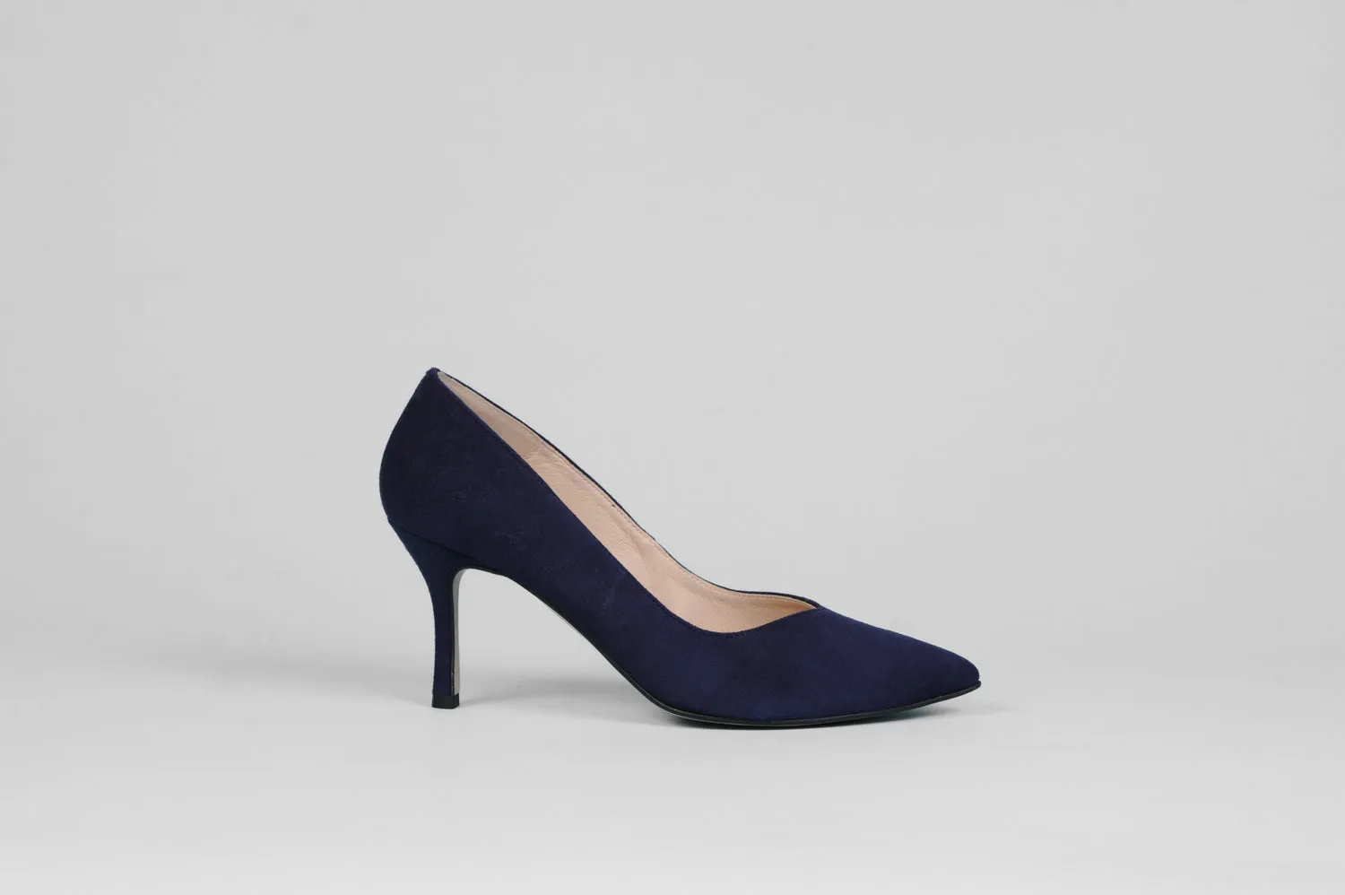 Rachels - Z6047 Navy Suede V Court Shoe