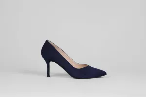 Rachels - Z6047 Navy Suede V Court Shoe