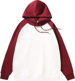 Raglan Sleeve Hoodie Casual Drawstring Long Sleeve Hoodies Tops Comfort Hooded Sweatshirts Pullover for Men Women