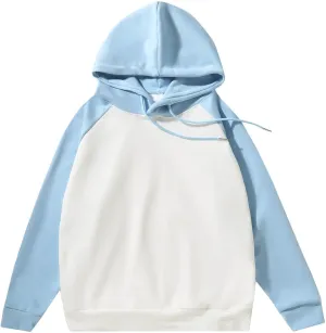 Raglan Sleeve Hoodie Casual Drawstring Long Sleeve Hoodies Tops Comfort Hooded Sweatshirts Pullover for Men Women