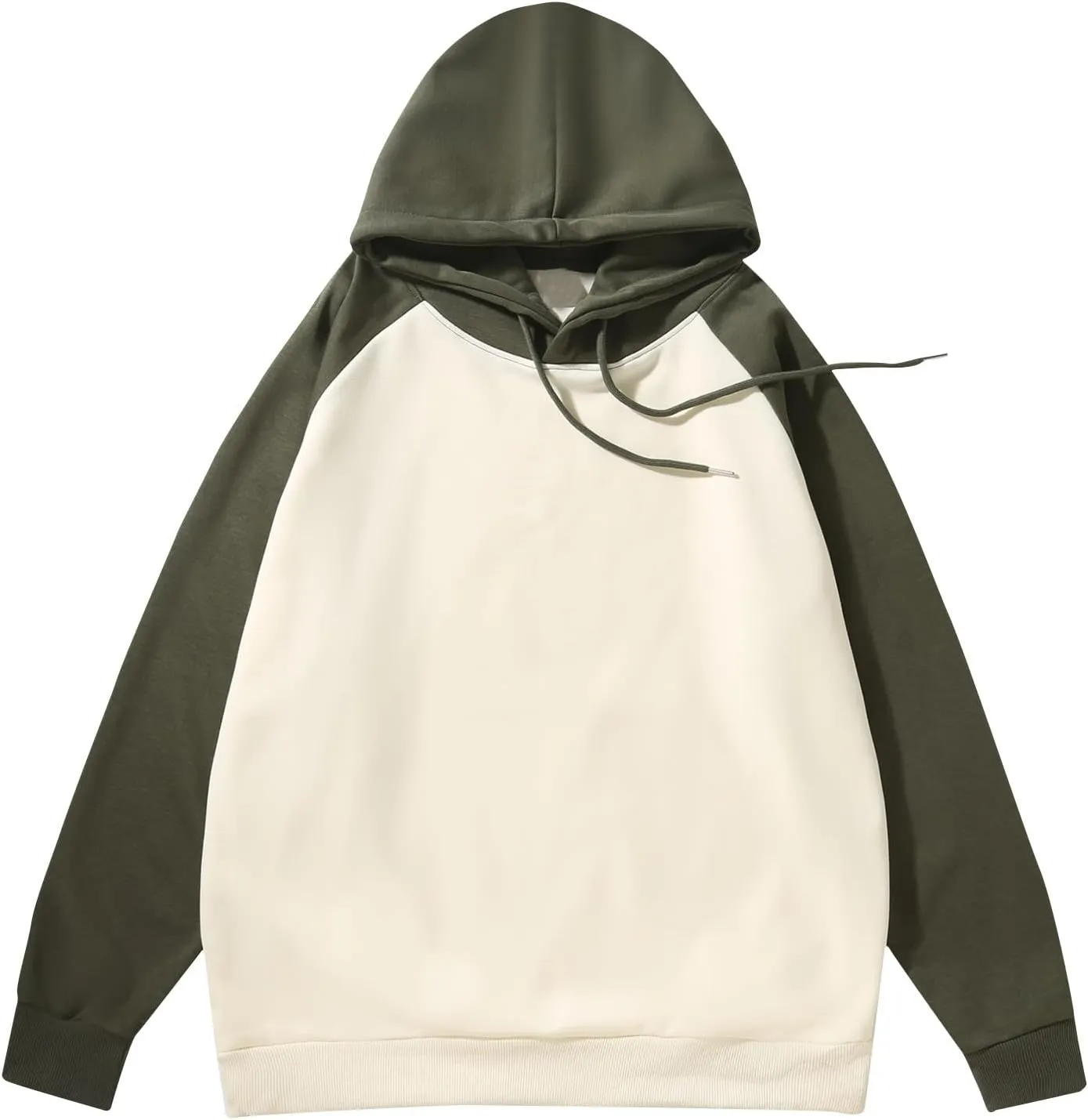 Raglan Sleeve Hoodie Casual Drawstring Long Sleeve Hoodies Tops Comfort Hooded Sweatshirts Pullover for Men Women