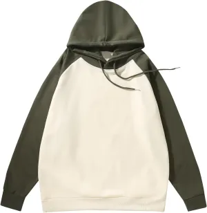 Raglan Sleeve Hoodie Casual Drawstring Long Sleeve Hoodies Tops Comfort Hooded Sweatshirts Pullover for Men Women