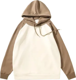 Raglan Sleeve Hoodie Casual Drawstring Long Sleeve Hoodies Tops Comfort Hooded Sweatshirts Pullover for Men Women