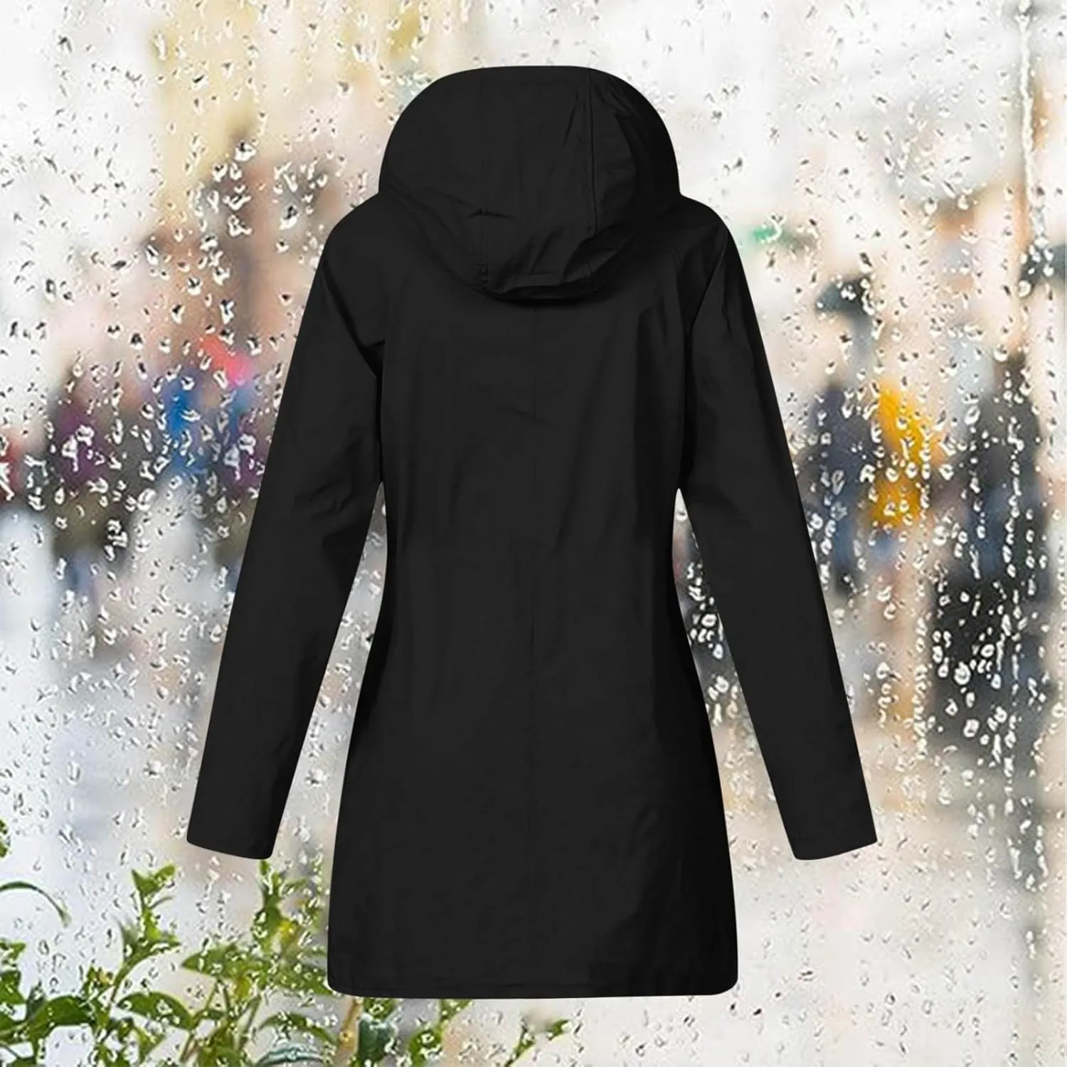 Rain Jacket Women Lightweight Raincoat Waterproof Windbreaker Striped Climbing Outdoor Hooded Trench Coats 2024