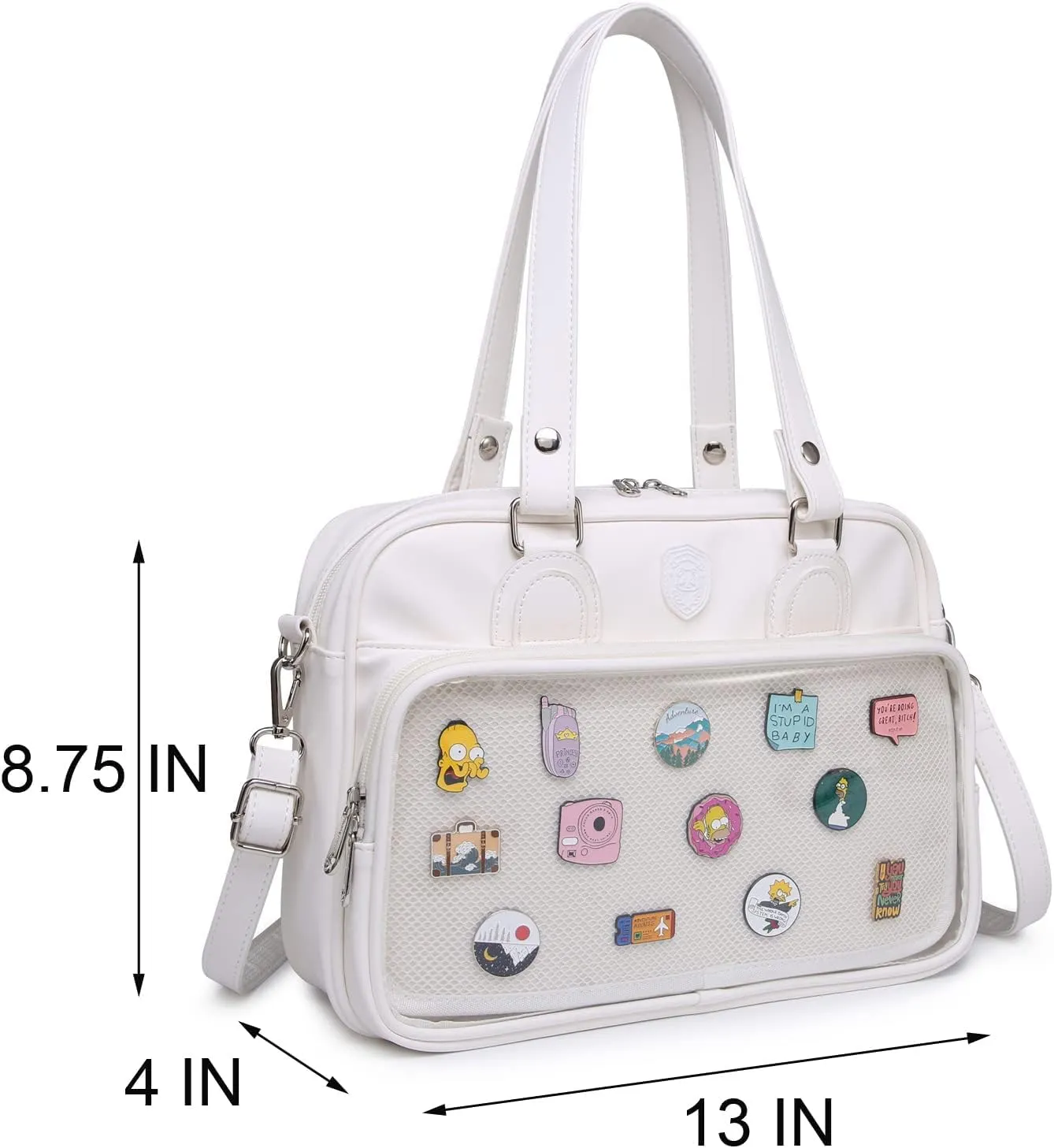 RAINBOW SMILE Ita Bag kawaii Shoulder Bag Messenger Bag Crossbody Kawaii Pin Display Bag for Cosplay