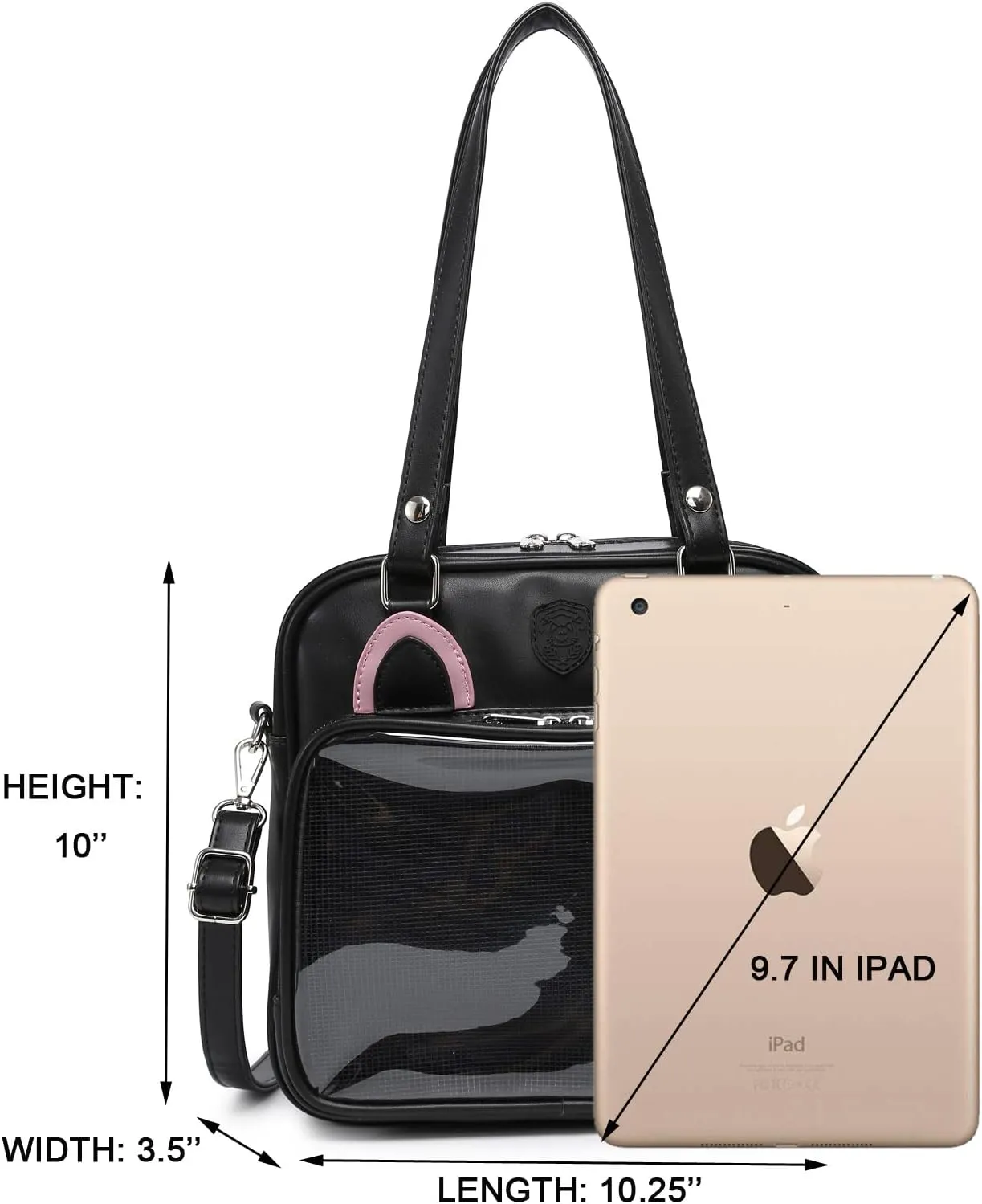 RAINBOW SMILE Ita Bag Multi-Purpose Backpack Crossbody Purse Kawaii Pin Display Bag with Insert for Anime Pins Display