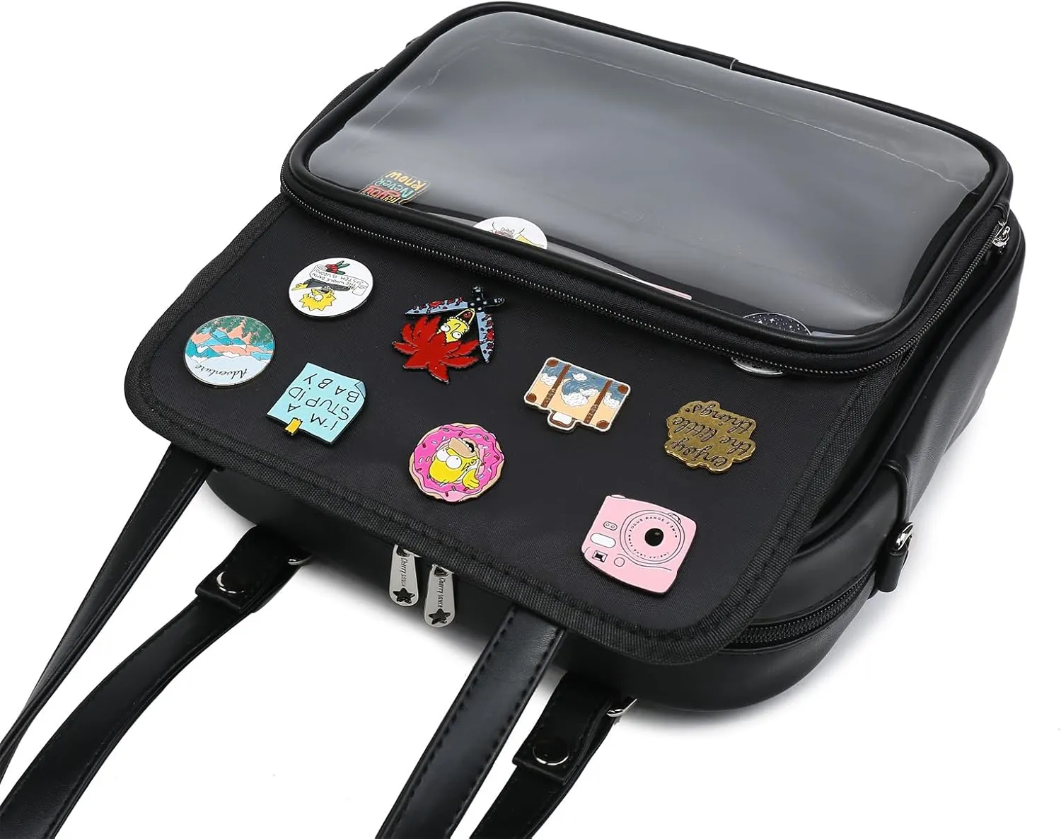 RAINBOW SMILE Ita Bag Multi-Purpose Backpack Crossbody Purse Kawaii Pin Display Bag with Insert for Anime Pins Display