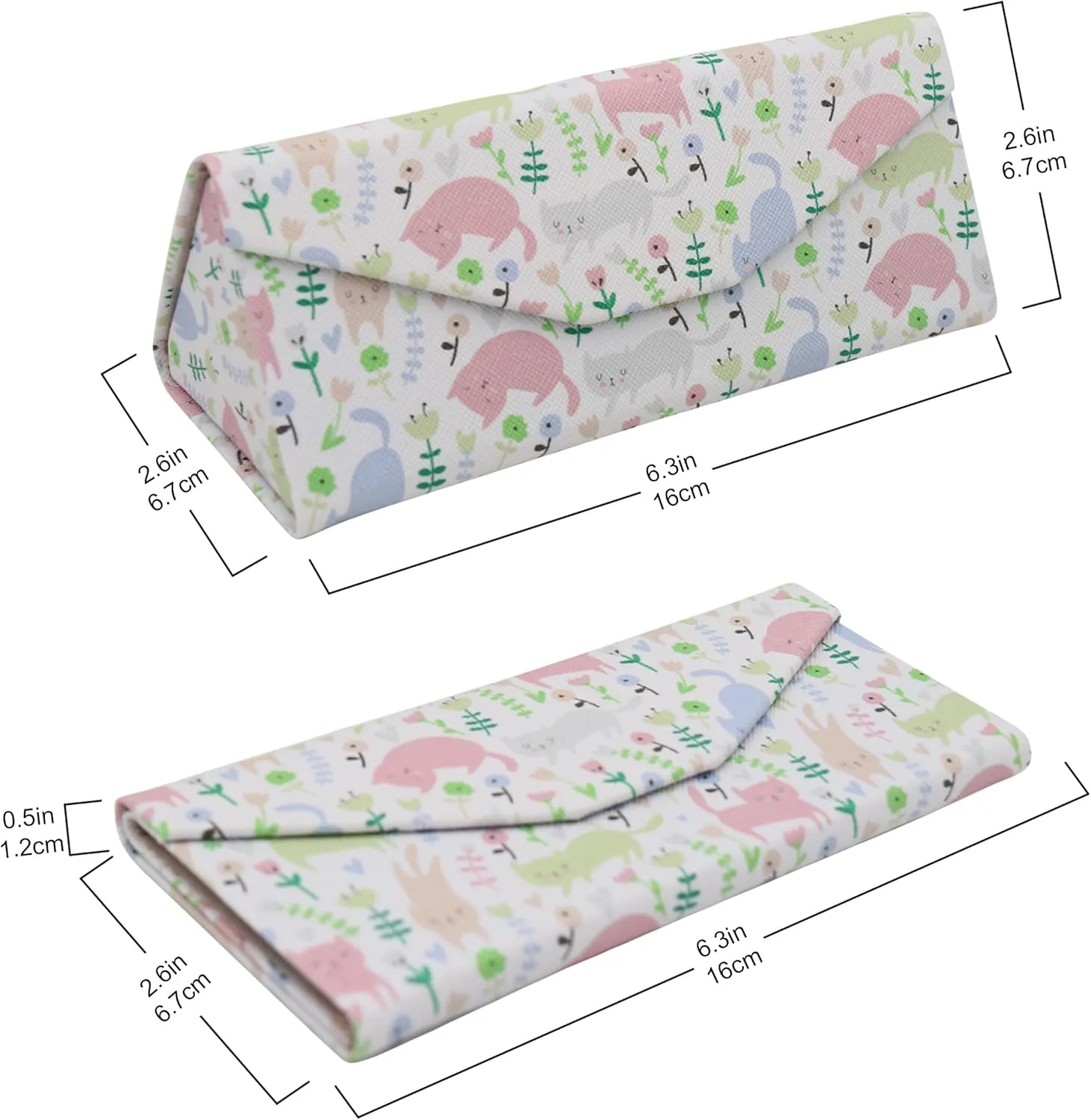 Real Sic Glasses Case for Men and Women - Magnetic Folding Hard Shell Sunglass Holder - Inspired by Adorable Animals