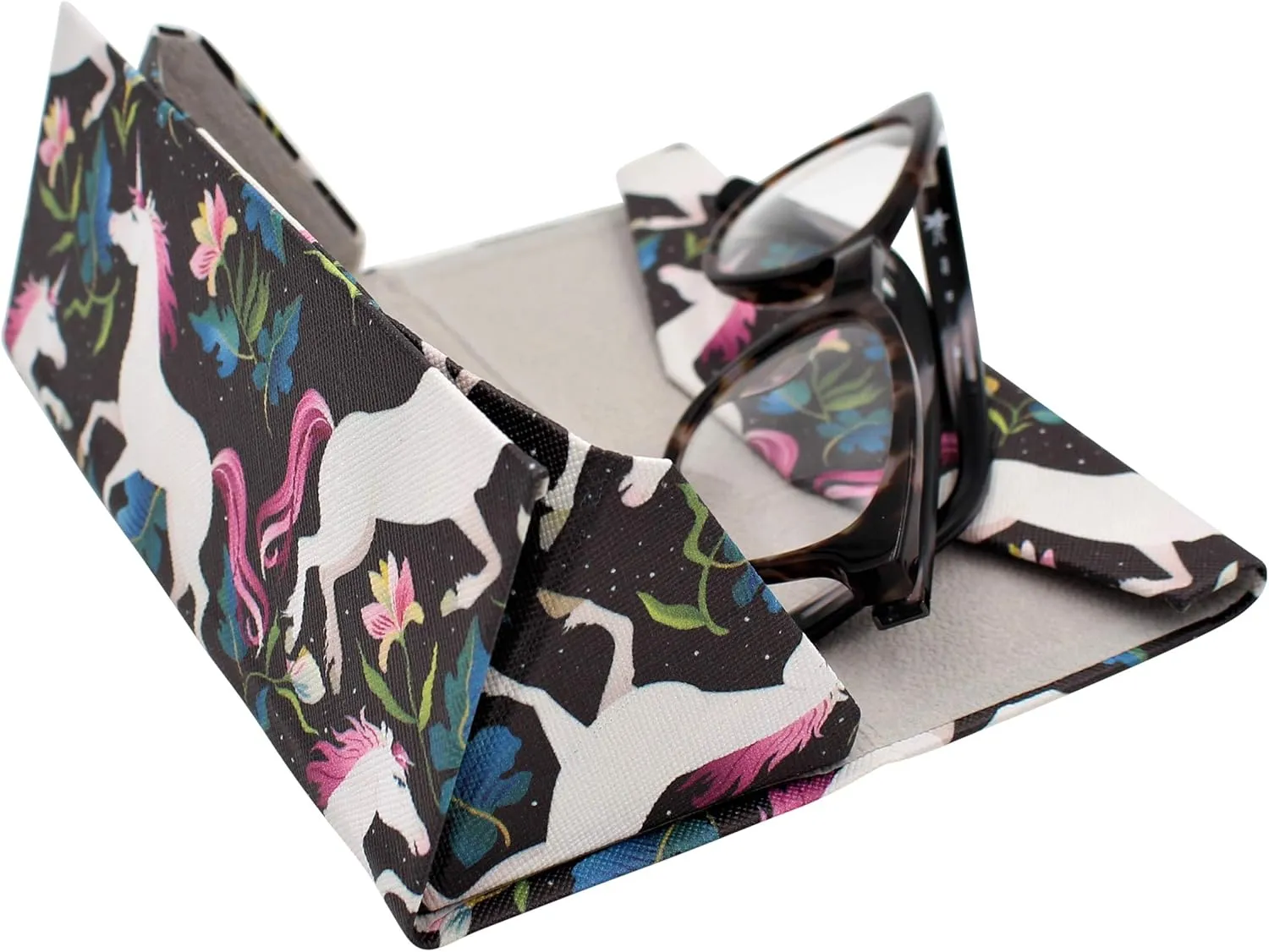 Real Sic Glasses Case for Men and Women - Magnetic Folding Hard Shell Sunglass Holder - Inspired by Adorable Animals