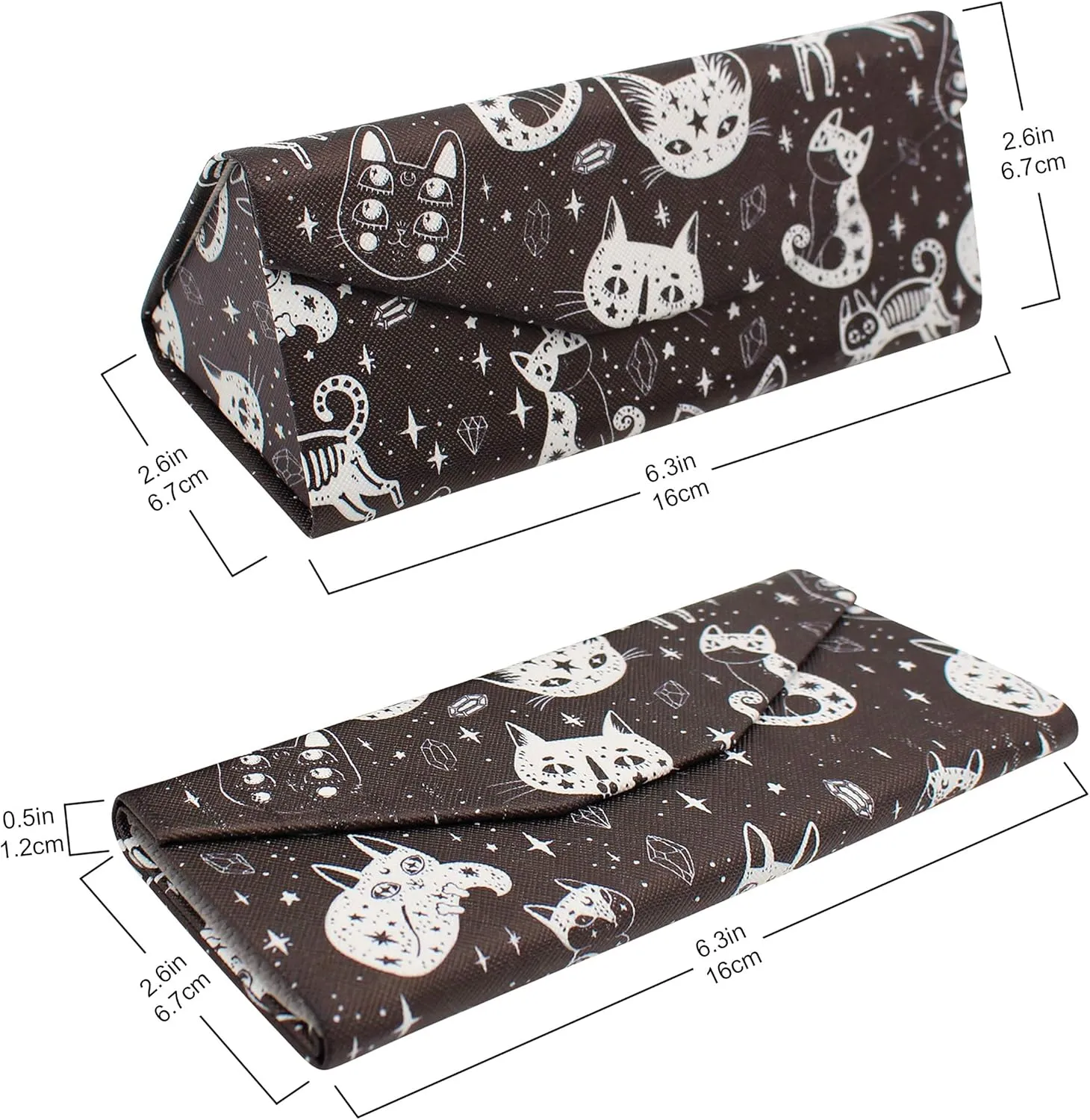 Real Sic Glasses Case for Men and Women - Magnetic Folding Hard Shell Sunglass Holder - Inspired by Halloween/Horror/Occult