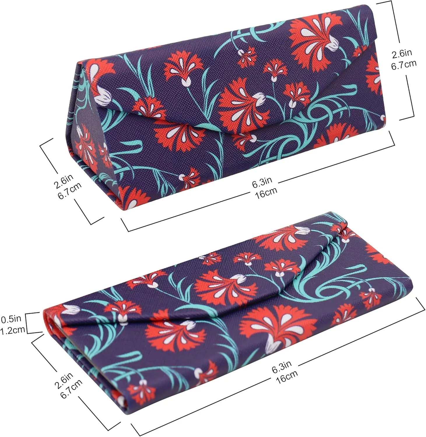 Real Sic Glasses Case for Men and Women - Magnetic Folding Hard Shell Sunglass Holder - Inspired by Nature