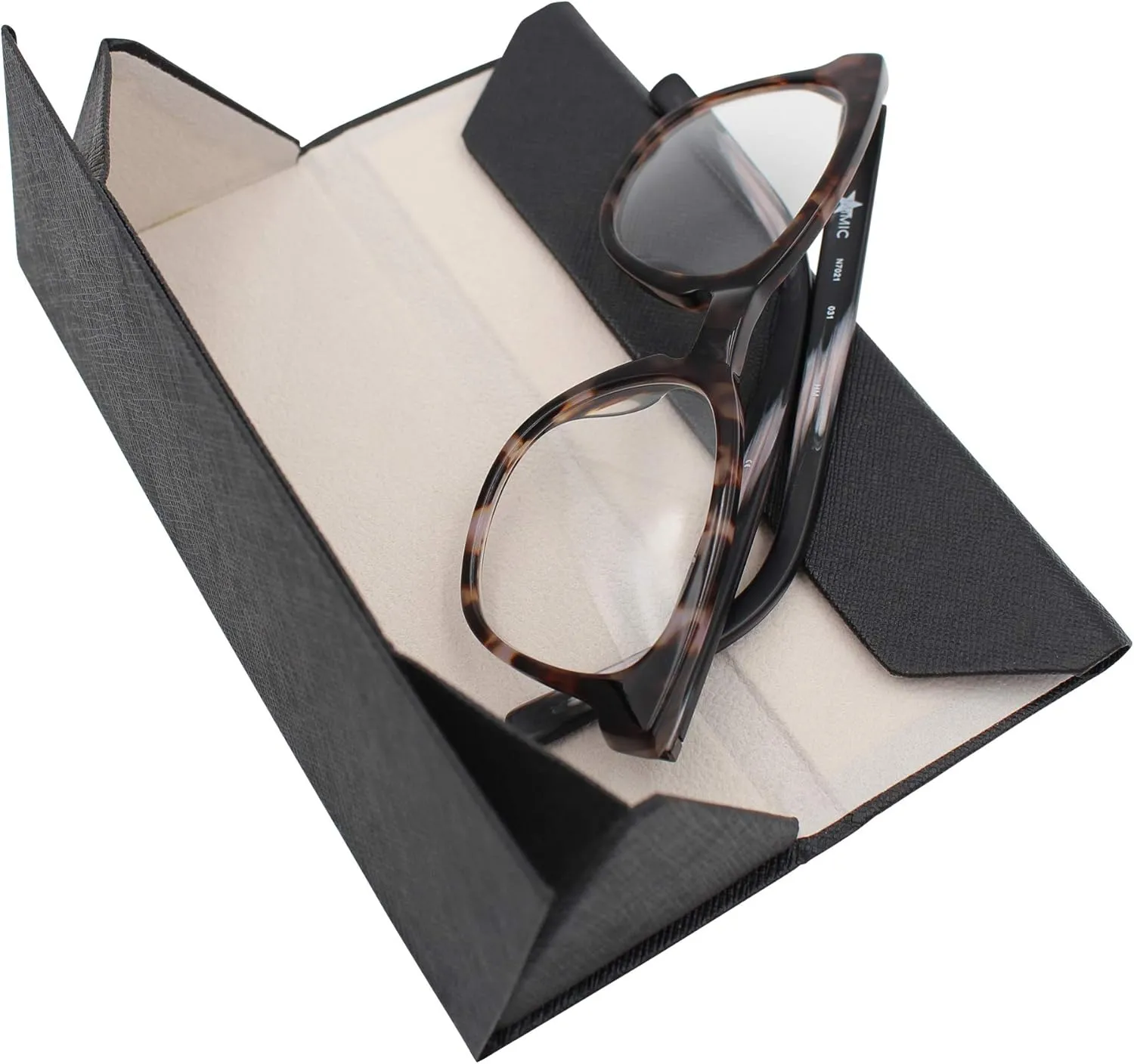 Real Sic Glasses Case for Men and Women - Magnetic Folding Hard Shell Sunglass Holder - Inspired by Solid Color