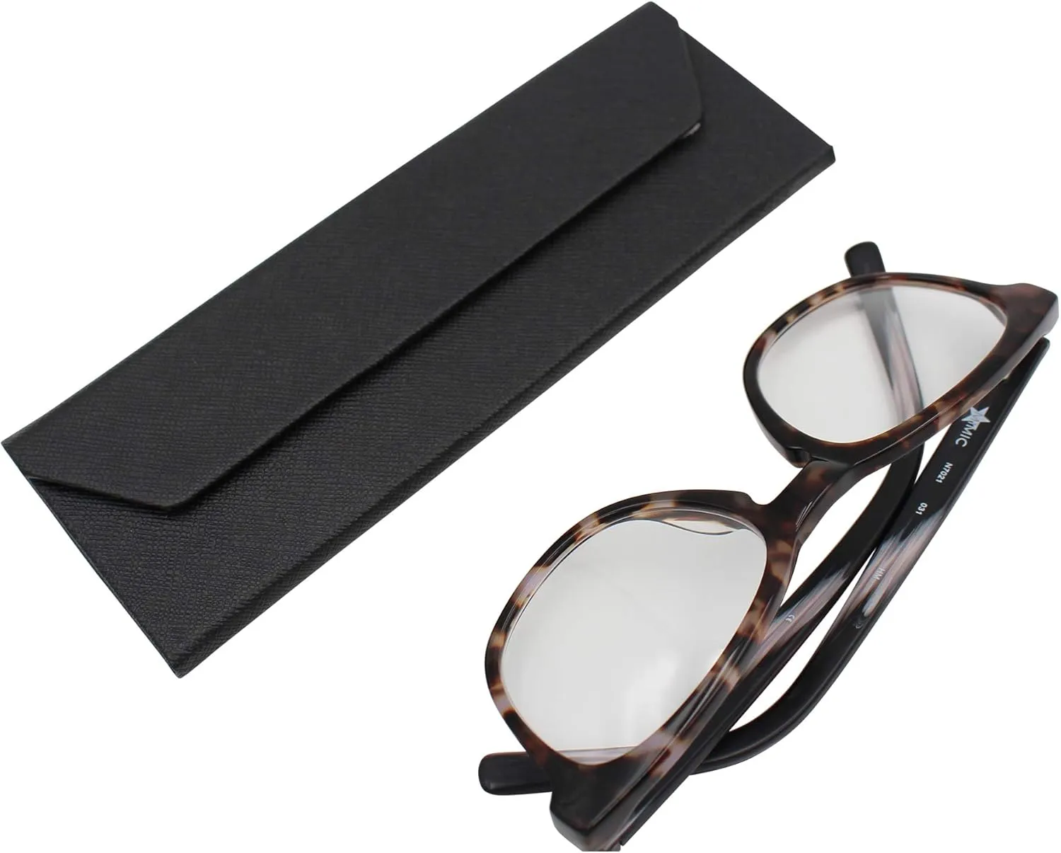 Real Sic Glasses Case for Men and Women - Magnetic Folding Hard Shell Sunglass Holder - Inspired by Solid Color