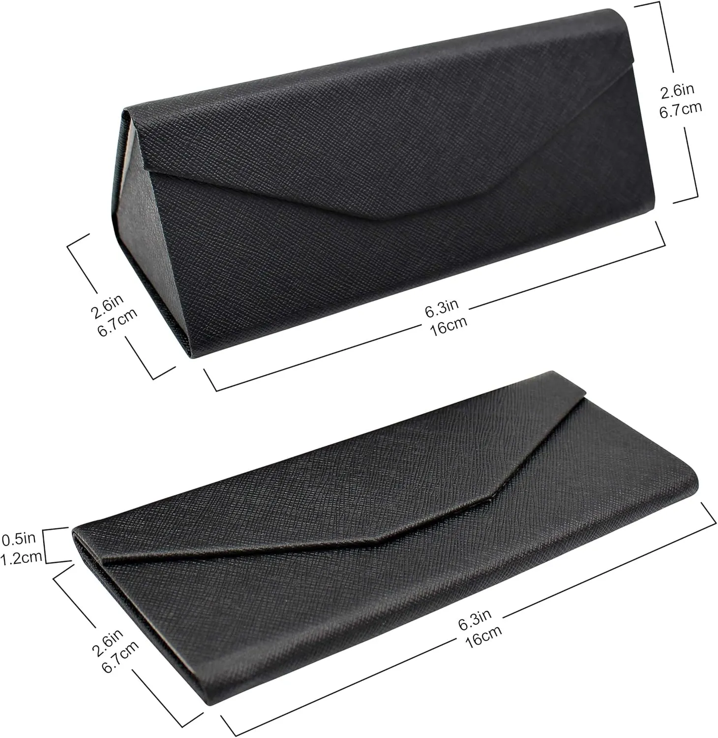 Real Sic Glasses Case for Men and Women - Magnetic Folding Hard Shell Sunglass Holder - Inspired by Solid Color