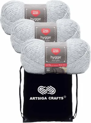 Red Heart Hygge Cloud E869-8339 (3-Skeins - Same Dye Lot) Chunky Bulky #5 Acrylic, Nylon Yarn for Crocheting and Knitting with Project Bag
