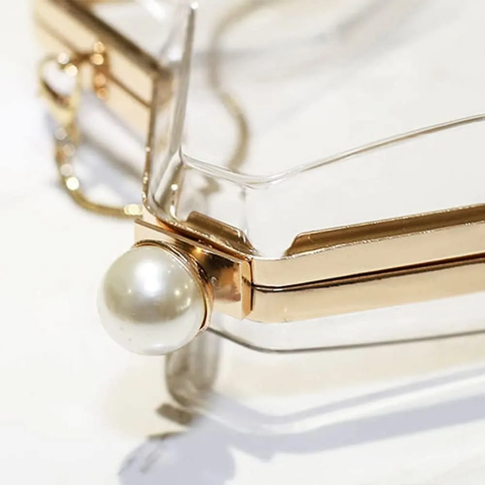 Rejolly Clear Star Shaped Purse for Women Acrylic Transparent Evening Clutch Bag Crossbody Shoulder Handbag with Chain Strap