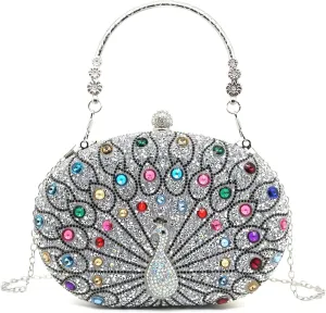 Rhinestone Evening Bags Clutch Purses for Women,Crystal Diamond Crossbody Shoulder Handbags for Wedding, Party
