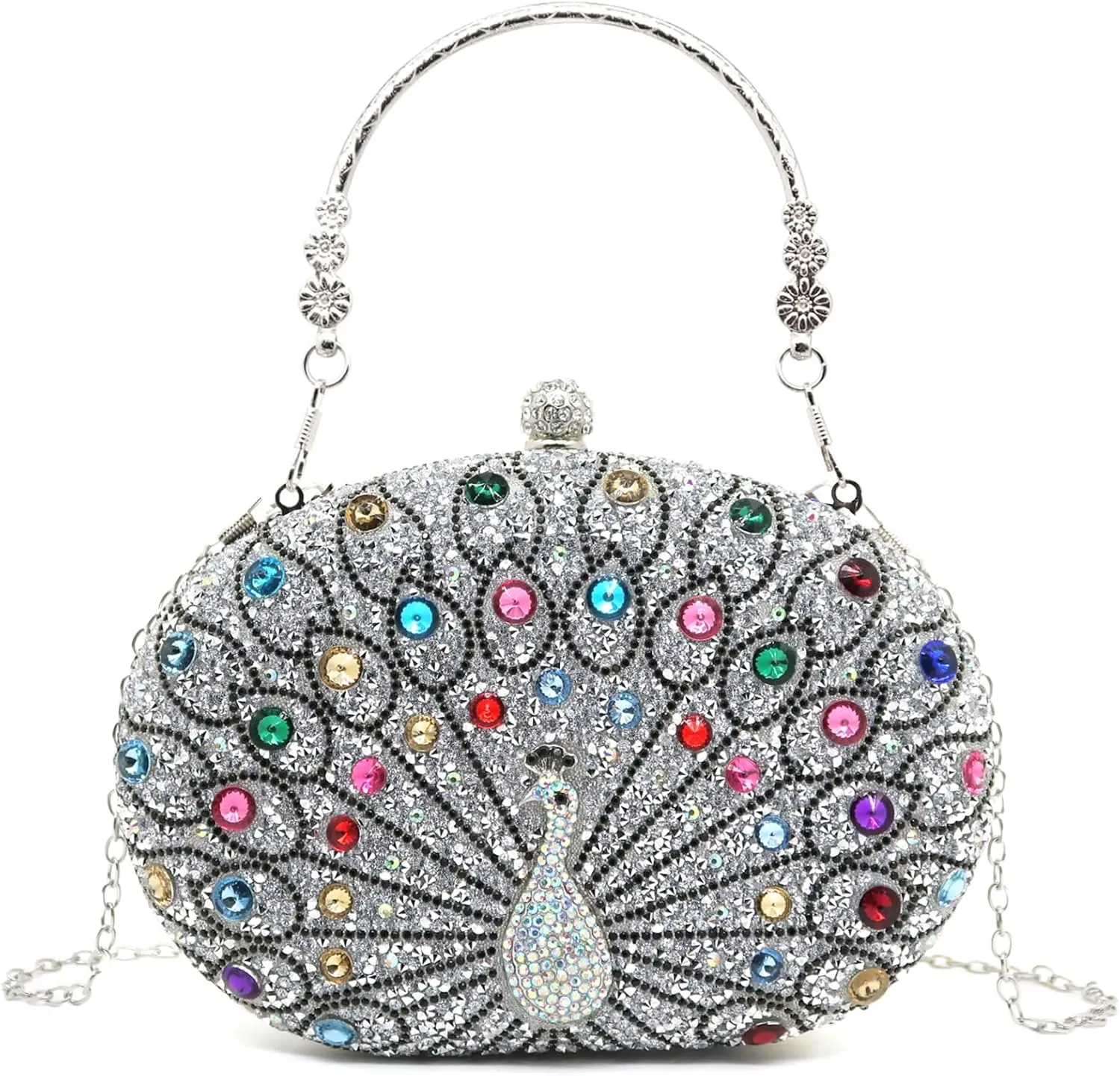 Rhinestone Evening Bags Clutch Purses for Women,Crystal Diamond Crossbody Shoulder Handbags for Wedding, Party