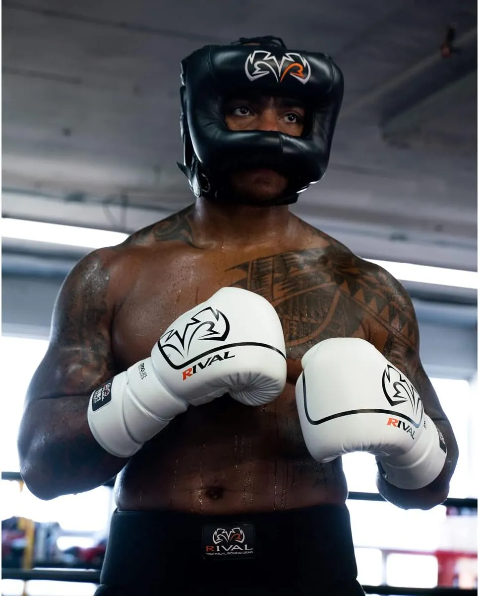 RIVAL Boxing RHGFS3 Face-Saver Sparring Headgear - Wide Eye Opening, Premium Leather, and Thermoplastic Inner Frame