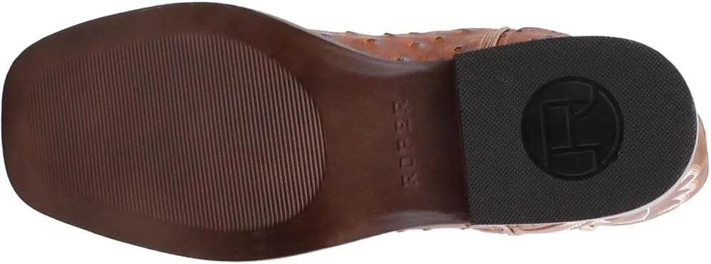 ROPER Mens Bumps Ostrich Square Toe Casual Boots Mid Calf - Brown, White