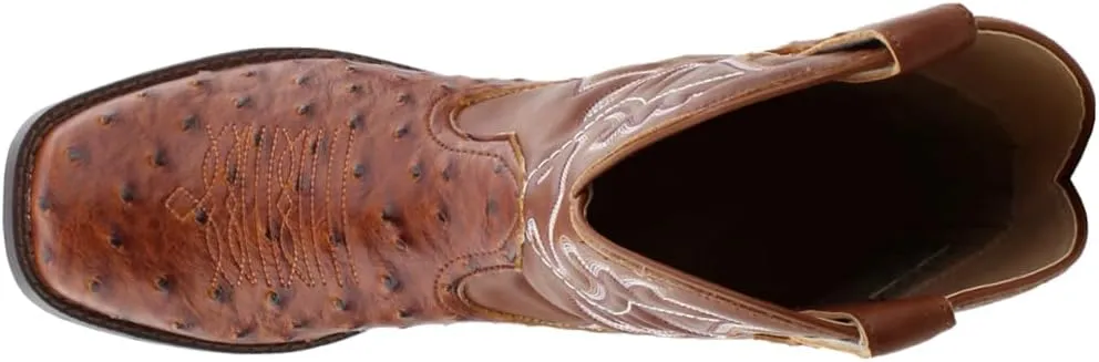 ROPER Mens Bumps Ostrich Square Toe Casual Boots Mid Calf - Brown, White