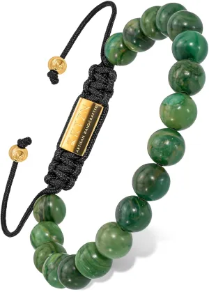 RTZN® Jade Bracelet for Men – Premium Artisan Handcrafted Authentic Dark Green Jade Bracelet (Bali)