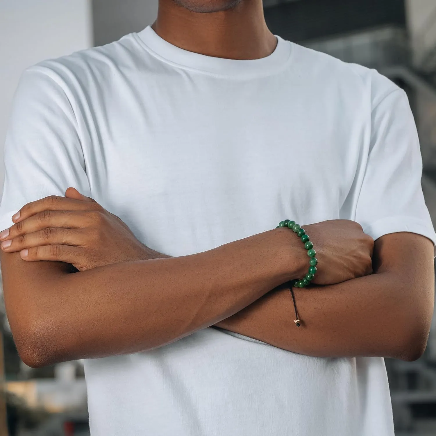 RTZN® Jade Bracelet for Men – Premium Artisan Handcrafted Authentic Dark Green Jade Bracelet (Bali)