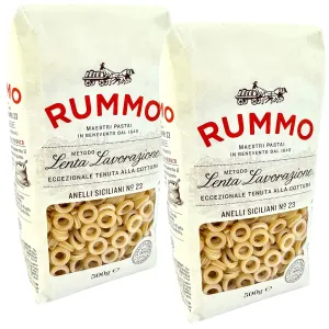 Rummo Anellini Pasta Rings from Italy 1.1 lb. (500g)(Pack of 2) Anelli - Anelletti - Pastina - Circle Noodles - Similar to Tubetti - Ditalini - Stellini - Analetti - Bronze Cut - Slow Dried