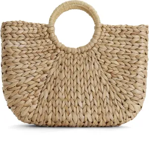 Rutledge & King Straw Purse - Basket Purse - Tan Purse Handbags for Women - Straw Bag - Brown Purse