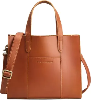 S-ZONE Leather Crossbody Tote Bags for Women Satchel Bag Top Handle Handbag Shoulder Purses Medium