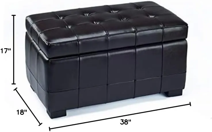 Safavieh Hudson Collection NoLIta Brown Leather Small Storage Bench