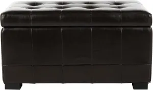 Safavieh Hudson Collection NoLIta Brown Leather Small Storage Bench